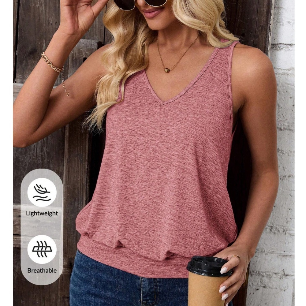 Dusty Pink Tank Top V-Neck